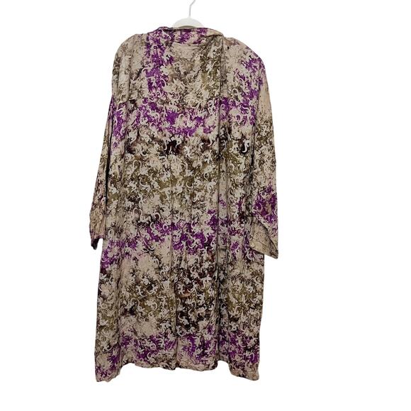 Vintage Lagenlook Boho Women Maxi Kimono Size O/S Tan Oversized Festival Hippie - Picture 2 of 10